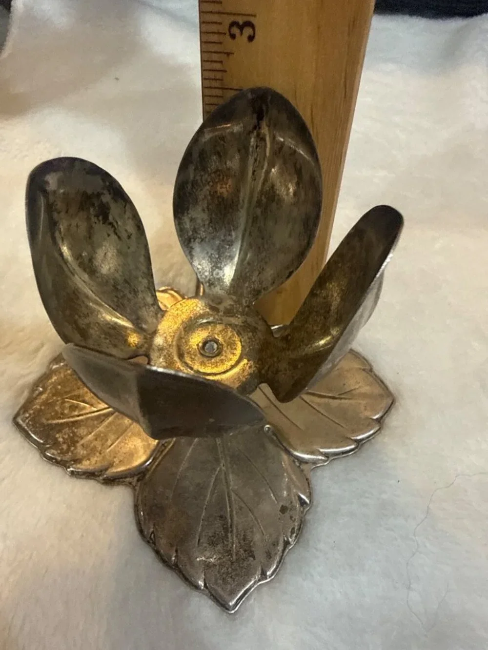 vintage German mid-century silver-plated lotus flower candle holder Quist (F.W.
